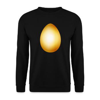 Oeuf d’or - oeuf de poule doré pour Pâques - Sweat-shirt Unisexe - noir - Devant - Alina (178cm) & Michal (187cm)