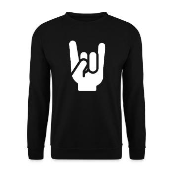 Heavy Metal Hand - Unisex Sweatshirt - black - Front - Alina (178cm) & Michal (187cm)