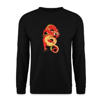 Dragon chinois - Sweat-shirt Unisexe - noir - Devant - Alina (178cm) & Michal (187cm)