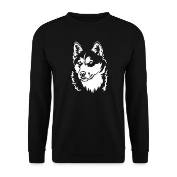 Husky Head "Black Edition" - Unisex Sweatshirt - black - Front - Alina (178cm) & Michal (187cm)