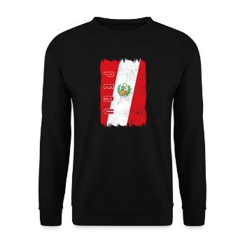Peru Flag - Unisex Sweatshirt - black - Front - Alina (178cm) & Michal (187cm)