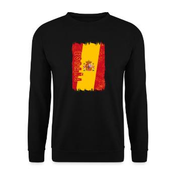 Spanien Flagge - Unisex Pullover - Schwarz - Vorne - Alina (178cm) & Michal (187cm)