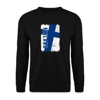 Finland flag - Unisex Sweatshirt - black - Front - Alina (178cm) & Michal (187cm)
