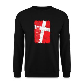 Dänemark Flagge - Unisex Pullover - Schwarz - Vorne - Alina (178cm) & Michal (187cm)