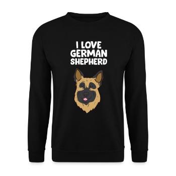 German Shepherd - I love German Shepherd - Unisex Sweatshirt - black - Front - Alina (178cm) & Michal (187cm)