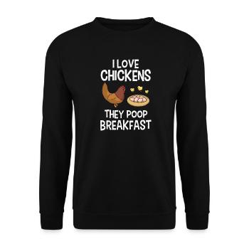 Chicken Chickens - Unisex Sweatshirt - black - Front - Alina (178cm) & Michal (187cm)