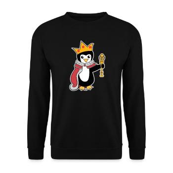 Cool Seevogel Pinguin Vogel Meer Tier - Unisex Pullover - Schwarz - Vorne - Alina (178cm) & Michal (187cm)