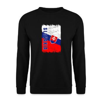 Slowakei Vintage Flagge - Unisex Pullover - Schwarz - Vorne - Alina (178cm) & Michal (187cm)