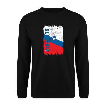 Slowenien Vintage Flagge - Unisex Pullover - Schwarz - Vorne - Alina (178cm) & Michal (187cm)