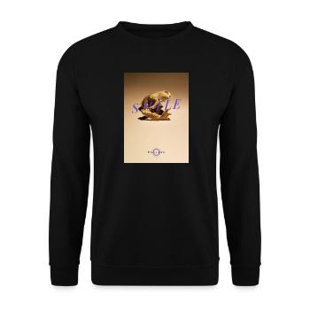 SkelettSmile mit lila Schrift - Unisex Pullover - Schwarz - Vorne - Alina (178cm) & Michal (187cm)