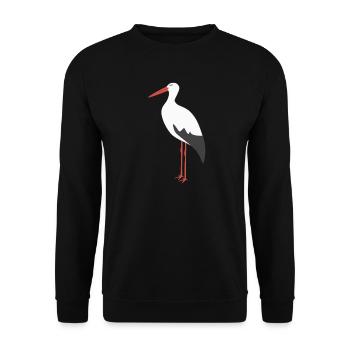 Cigogne blanche - Sweat-shirt Unisexe - noir - Devant - Alina (178cm) & Michal (187cm)