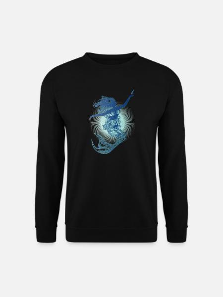 wunderschöne Meerjungfrau in kühlen Farben - Unisex Pullover - Schwarz