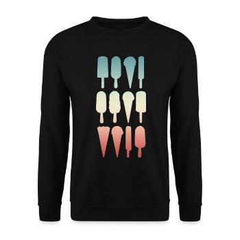 Cornet de crème glacée et crème glacée à l’eau - Sweat-shirt Unisexe - noir - Devant - Alina (178cm) & Michal (187cm)