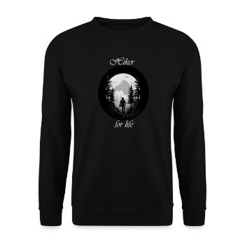 Randonneur à vie blanc - Sweat-shirt Unisexe - noir - Devant - Alina (178cm) & Michal (187cm)
