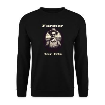 Farmer for life white - Unisex Sweatshirt - black - Front - Alina (178cm) & Michal (187cm)