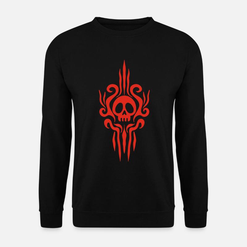Red skull and tattoo - Unisex Sweatshirt - black