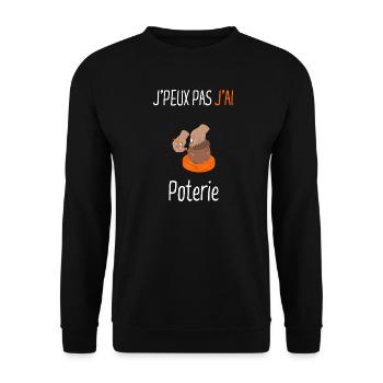 J'peux pas j'ai Poterie - Sweat-shirt Unisexe - noir - Devant - Alina (178cm) & Michal (187cm)