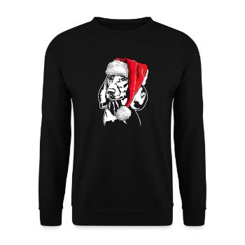 Santa Dachshund Dachshund Christmas Dogs Wilsigns - Unisex Sweatshirt - black - Front - Alina (178cm) & Michal (187cm)