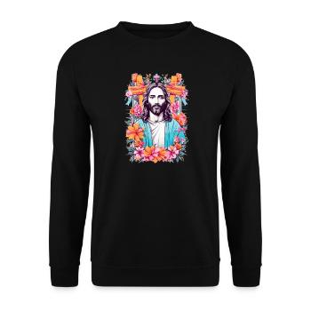 Jesus Christ - Unisex Sweatshirt - black - Front - Alina (178cm) & Michal (187cm)