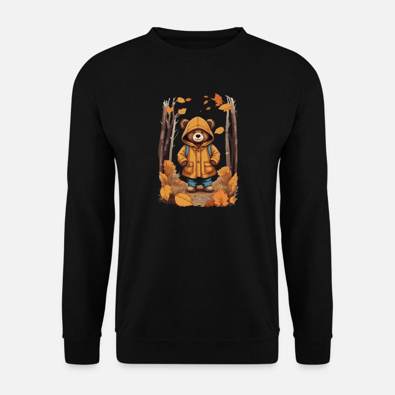 Süßer Bär im Wald - Unisex Pullover - Schwarz