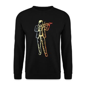 Vintage Violin Players - Unisex Sweatshirt - black - Front - Alina (178cm) & Michal (187cm)