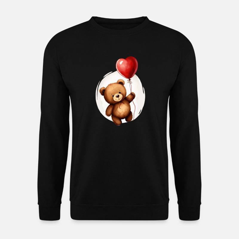 Bear with balloon - Unisex Sweatshirt - black