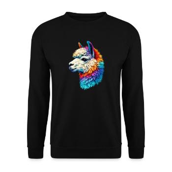 Alpaca - Unisex Sweatshirt - black - Front - Alina (178cm) & Michal (187cm)