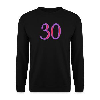 30. 30 YEARS. 30th ANNIVERSARY. 30TH ANNIVERSARY. - Unisex Sweatshirt - black - Front - Alina (178cm) & Michal (187cm)