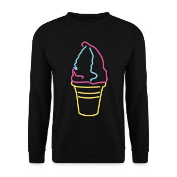 Buntes Softeis - Unisex Pullover - Schwarz - Vorne - Alina (178cm) & Michal (187cm)