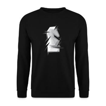 Schach Pferd abstrakt Schachfigur Verein Turnier - Unisex Pullover - Schwarz - Vorne - Alina (178cm) & Michal (187cm)