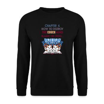 Clever cats - Unisex Sweatshirt - black - Front - Alina (178cm) & Michal (187cm)