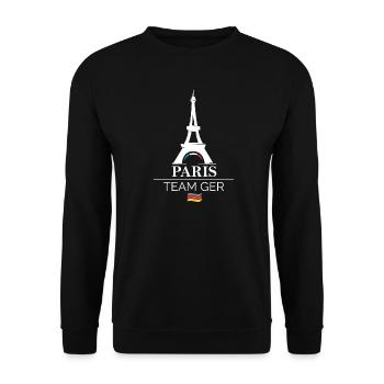 paris team germany Sports Athlete Games Icon Logo - Unisex Sweatshirt - black - Front - Alina (178cm) & Michal (187cm)