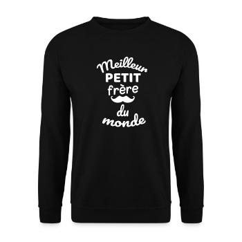 Brother Little World im verspielten Stil - Unisex Pullover - Schwarz - Vorne - Alina (178cm) & Michal (187cm)