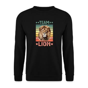 Lion - Unisex Sweatshirt - black - Front - Alina (178cm) & Michal (187cm)