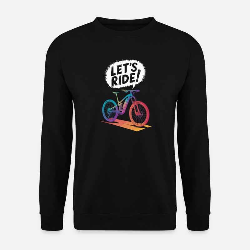 Lebendiges Design der Mountainbike-Fahrt - Unisex Pullover - Schwarz