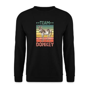 Donkey - Unisex Sweatshirt - black - Front - Alina (178cm) & Michal (187cm)