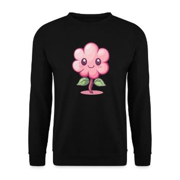 Joyful Flower - Unisex Sweatshirt - black - Front - Alina (178cm) & Michal (187cm)
