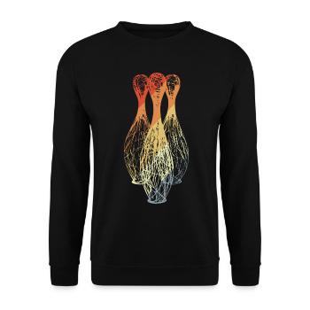 Bowling Pins Skizze - Unisex Pullover - Schwarz - Vorne - Alina (178cm) & Michal (187cm)