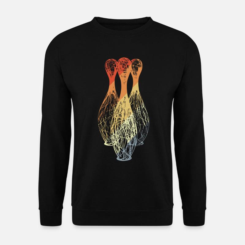 Bowling Pins Skizze - Unisex Pullover - Schwarz