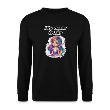 My name is Lily 2026 - Sweat-shirt Unisexe - noir - Devant - Alina (178cm) & Michal (187cm)