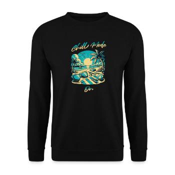 Strandsonne Chill Mode Design - Unisex Pullover - Schwarz - Vorne - Alina (178cm) & Michal (187cm)