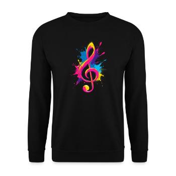 Clé colorée avec éclaboussures de peinture - Sweat-shirt Unisexe - noir - Devant - Alina (178cm) & Michal (187cm)