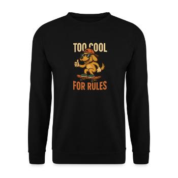 Hund auf dem Skateboard - Unisex Pullover - Schwarz - Vorne - Alina (178cm) & Michal (187cm)
