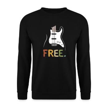 Retro E-Gitarre Free Musik Design - Unisex Pullover - Schwarz - Vorne - Alina (178cm) & Michal (187cm)