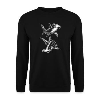 Hammerhead shark gift - Unisex Sweatshirt - black - Front - Alina (178cm) & Michal (187cm)