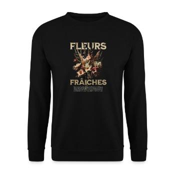 Arrangement floral botanique vintage - Sweat-shirt Unisexe - noir - Devant - Alina (178cm) & Michal (187cm)