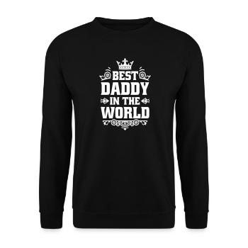 Best Daddy World Crown "Best Daddy in the world" - Unisex Sweatshirt - black - Front - Alina (178cm) & Michal (187cm)