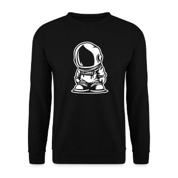 Cartoon style astronaut design - Unisex Sweatshirt - black - Front - Alina (178cm) & Michal (187cm)