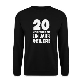 Lustiges Geschenk Zum 20. Geburtstag - Unisex Pullover - Schwarz - Vorne - Alina (178cm) & Michal (187cm)