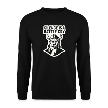 Viking Silence Battle Cry Design - Sweat-shirt Unisexe - noir - Devant - Alina (178cm) & Michal (187cm)